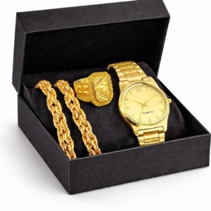 LEGACYMEN Metal Gold-plated Gold Jewel Set (Pack of 3)